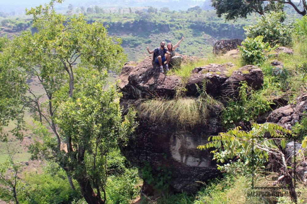 enya and i sitting on the hill having the carving