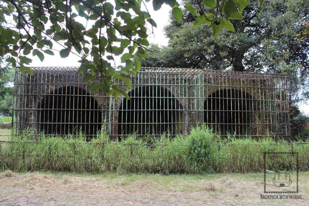 lion cages in the castle