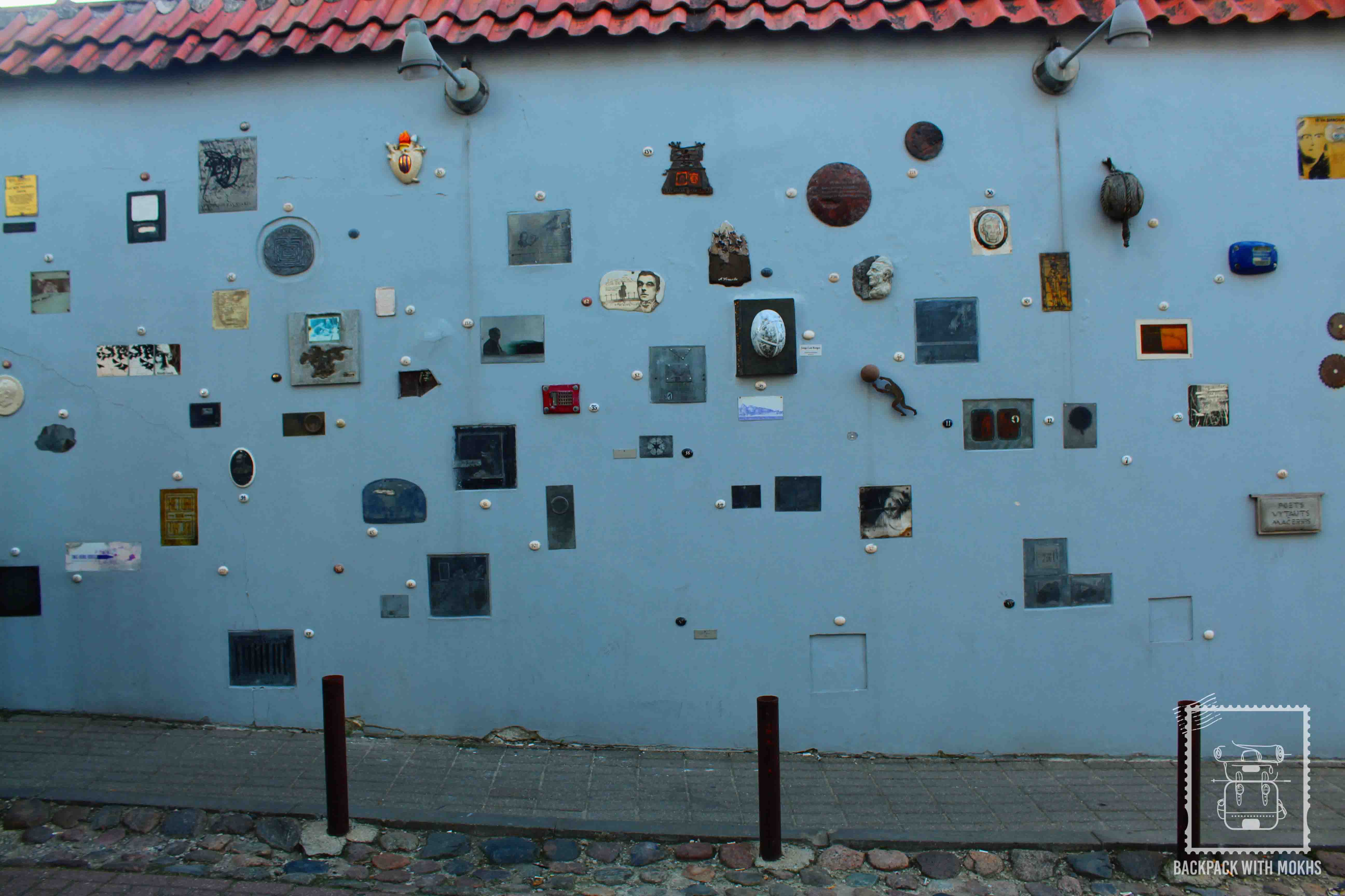 Walls of Vilnius paying tribute to the Lithuanian Literary works